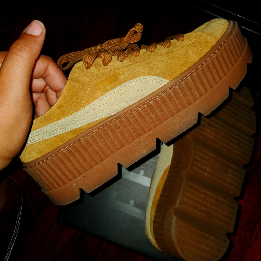 Fenty Cleated Creepers - Tan, Suede, Size 10, Fits like a size 11